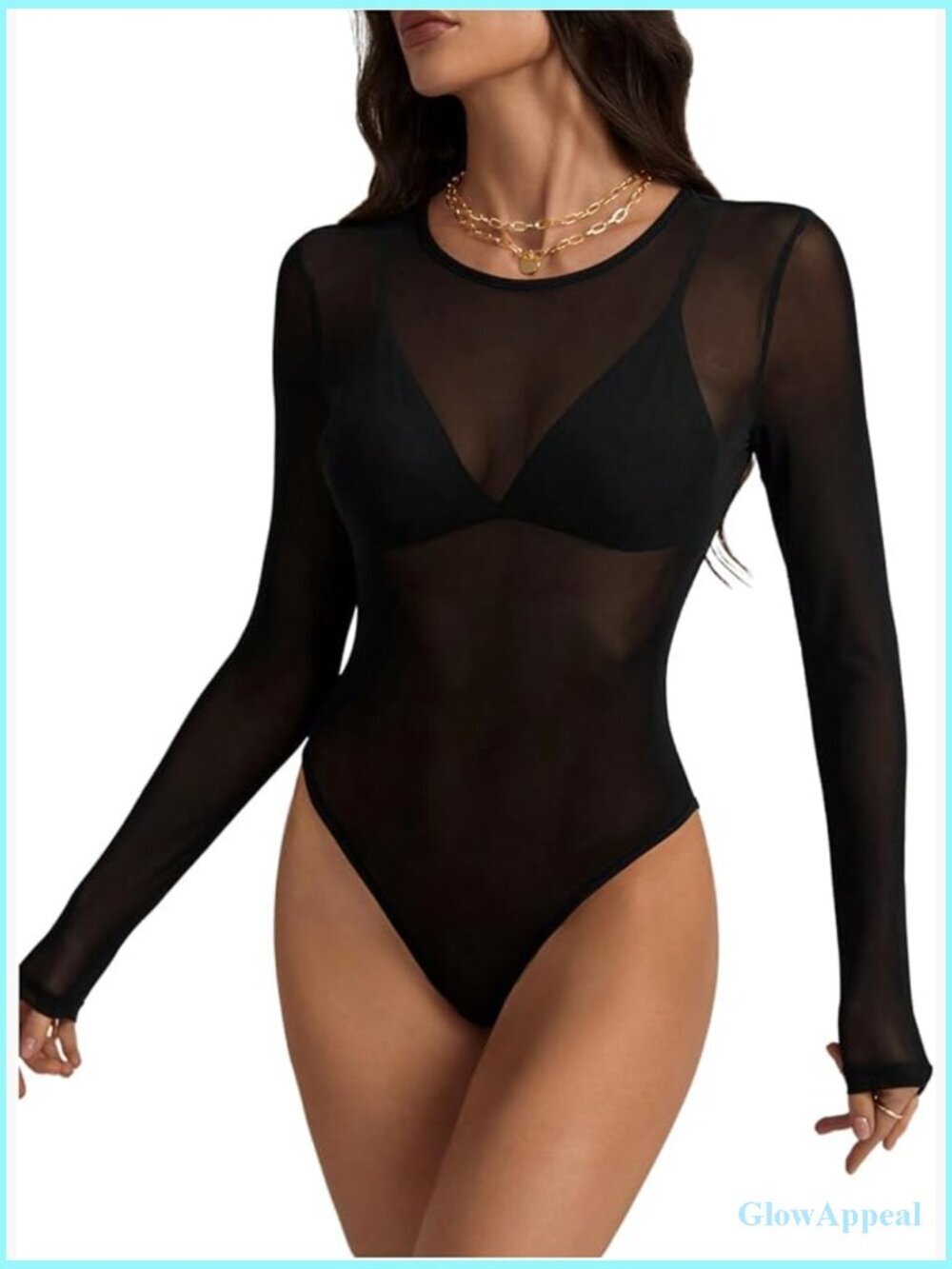See Through Mesh Bodysuit Long Sleeve Sheer Leotard Going Out Top